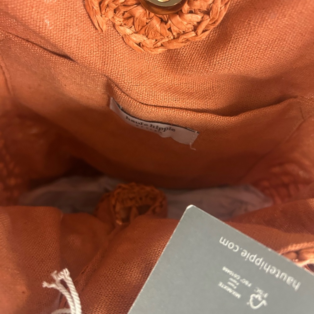 Haute Hippie  RARE color Terra Cotta woven Shoulder Hobo Bag NWT 
Snap closure - Picture 7 of 7